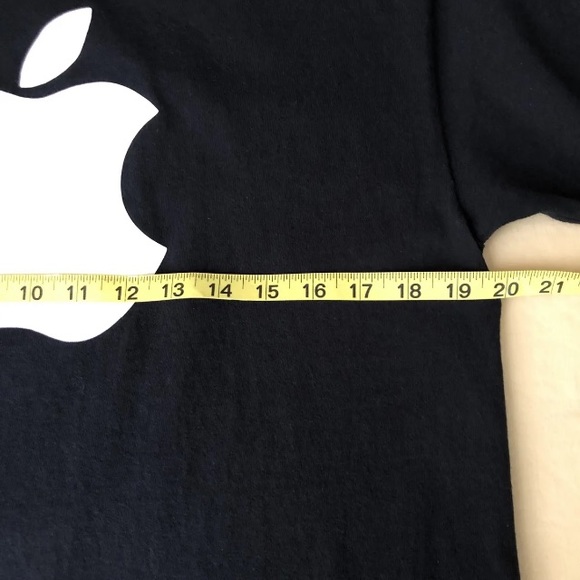 Apple Computer Classic Logo Design Black T Shirt Mens L Gildan Mac Macintosh - Picture 6 of 10